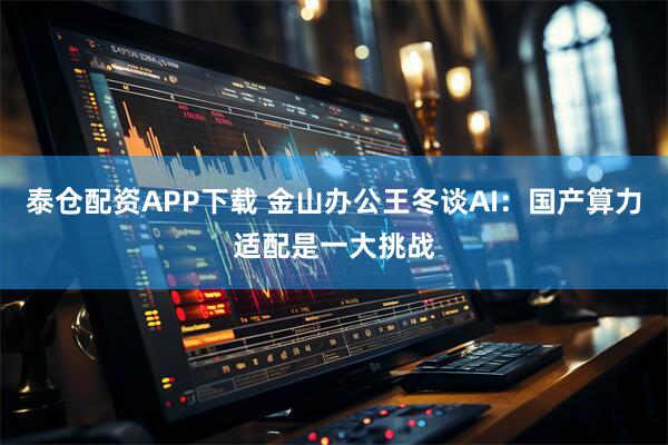 泰仓配资APP下载 金山办公王冬谈AI：国产算力适配是一大挑战