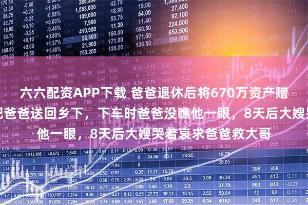 六六配资APP下载 爸爸退休后将670万资产赠给大哥，第二天他把爸爸送回乡下，下车时爸爸没瞧他一眼，8天后大嫂哭着哀求爸爸救大哥