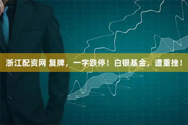 浙江配资网 复牌，一字跌停！白银基金，遭重挫！